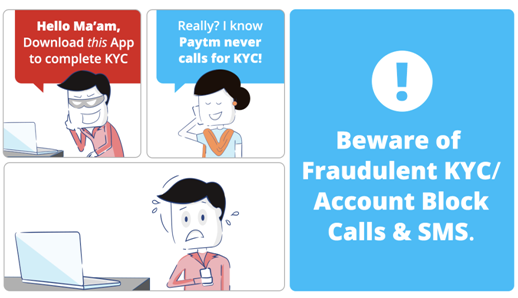 Beware of Fraudulent SMS &amp; Calls about KYC suspension or expiration,  Account Block and Fake Rewards! | Paytm Payments Bank Blog