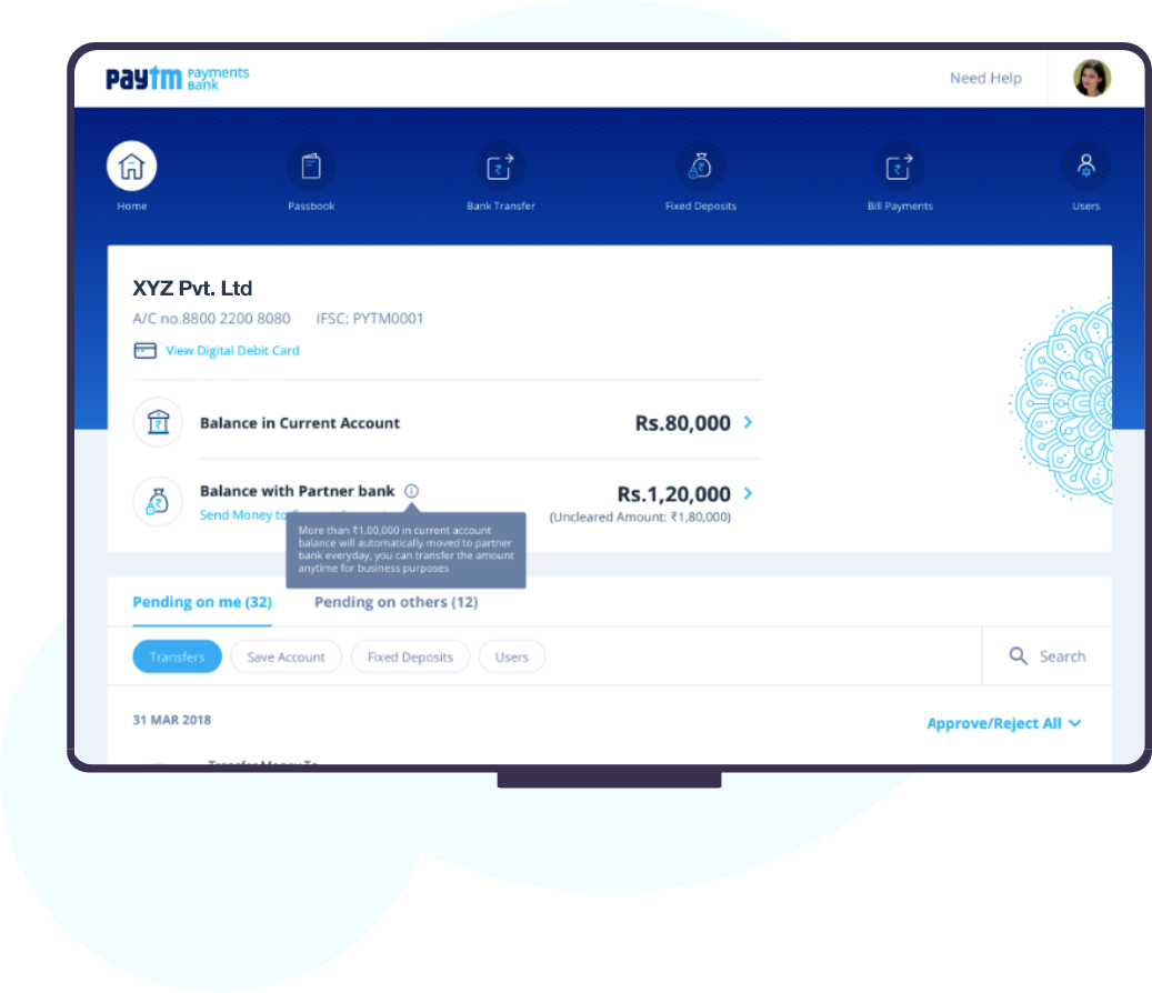 paytm payments bank financial statement for service company example